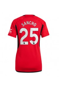 Fotbalové Dres Manchester United Jadon Sancho #25 Dámské Domácí Oblečení 2023-24 Krátký Rukáv